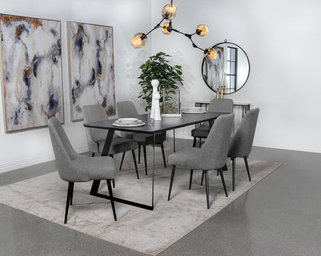 Coaster Smith 7-piece Rectangular Ceramic Top Dining Table Set Black