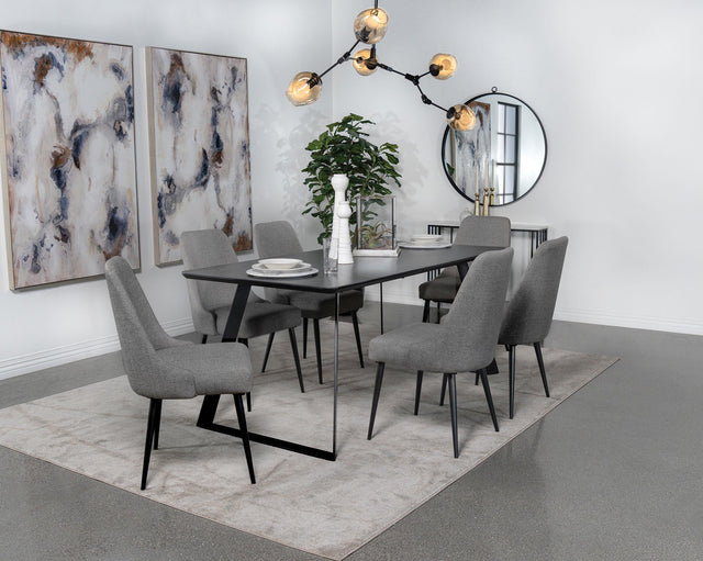 Coaster Smith 7-piece Rectangular Ceramic Top Dining Table Set Black