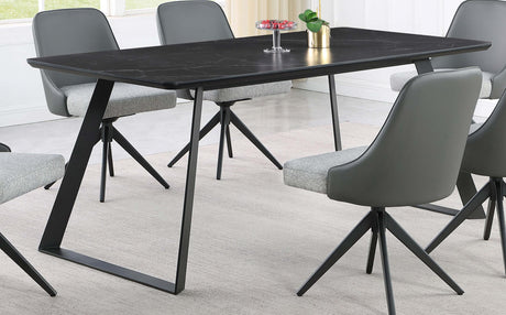 Coaster Smith Rectangular 71-inch Ceramic Top Dining Table Black