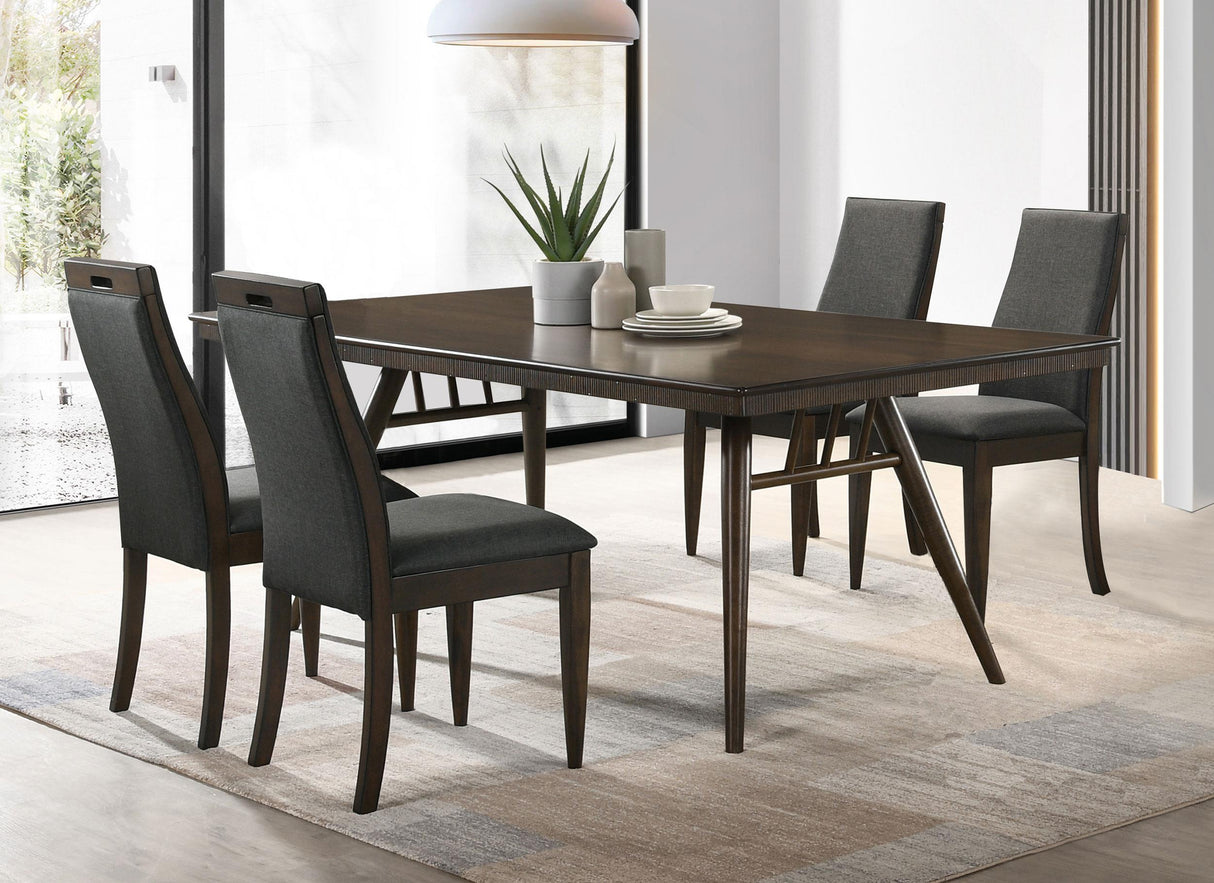 Coaster Wes 5-piece Rectangular Dining Table Set Dark Walnut