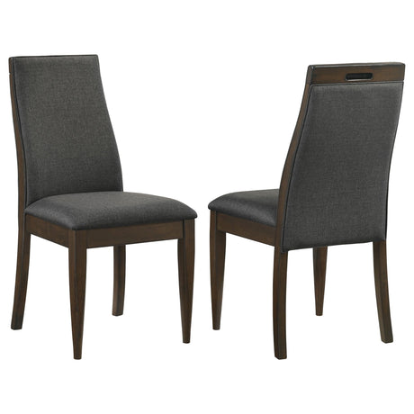 Coaster Wes Upholstered Dining Side Chair Dark Walnut (Set of 2)
