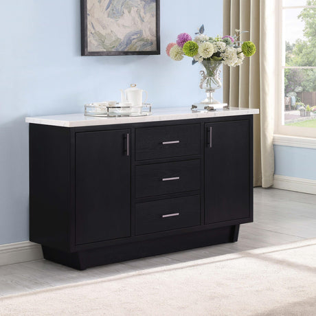 Coaster Sherry 3-drawer Marble Top Sideboard Buffet Rustic Espresso