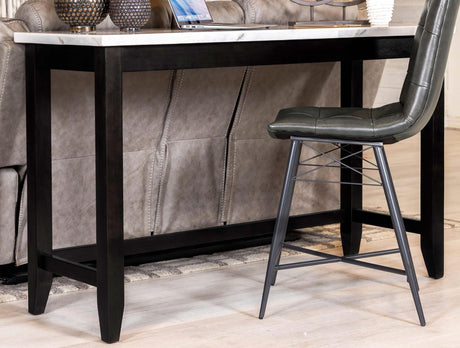 Coaster Toby 60-inch Marble Counter Dining Table Rustic Espresso