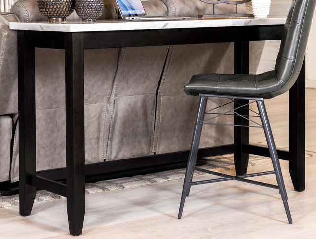 Coaster Toby 60-inch Marble Counter Dining Table Rustic Espresso