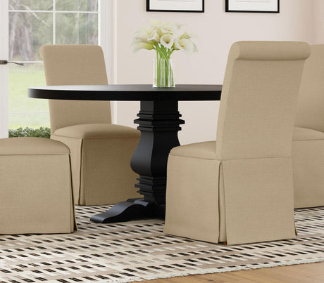 Coaster Florence Round 60-inch Pedestal Base Dining Table Black