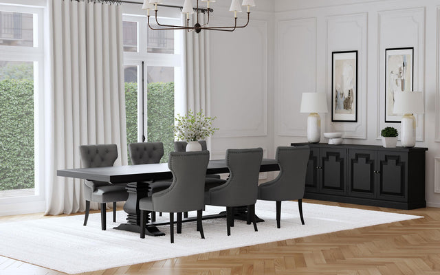 Coaster Florence 7-piece 126-inch Extension Dining Table Set Grey