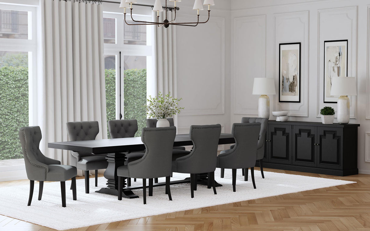 Coaster Florence 9-piece 126-inch Extension Dining Table Set Grey
