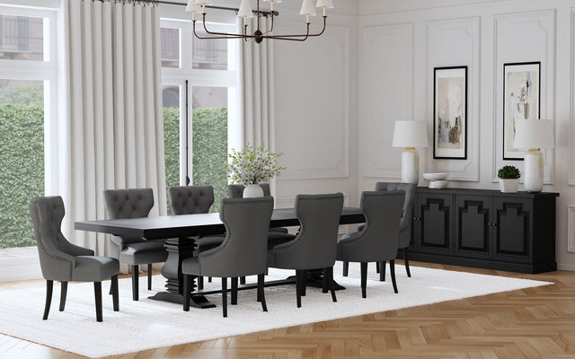 Coaster Florence 9-piece 126-inch Extension Dining Table Set Grey