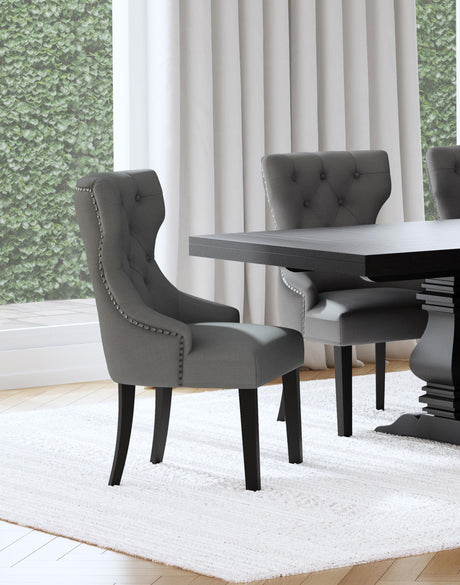 Coaster Baney Fabric Upholstered Dining Side Chair Grey and Black