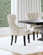 Coaster Baney Fabric Upholstered Dining Side Chair Beige and Black