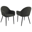 Coaster Emma Fabric Upholstered Dining Arm Chair Charcoal (Set of 2)