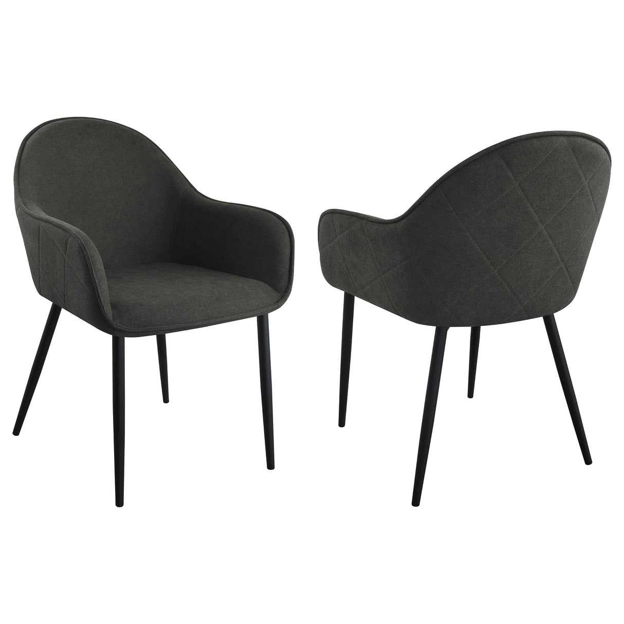 Coaster Emma Fabric Upholstered Dining Arm Chair Charcoal (Set of 2)