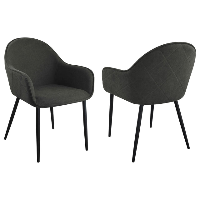 Coaster Emma Fabric Upholstered Dining Arm Chair Charcoal (Set of 2)
