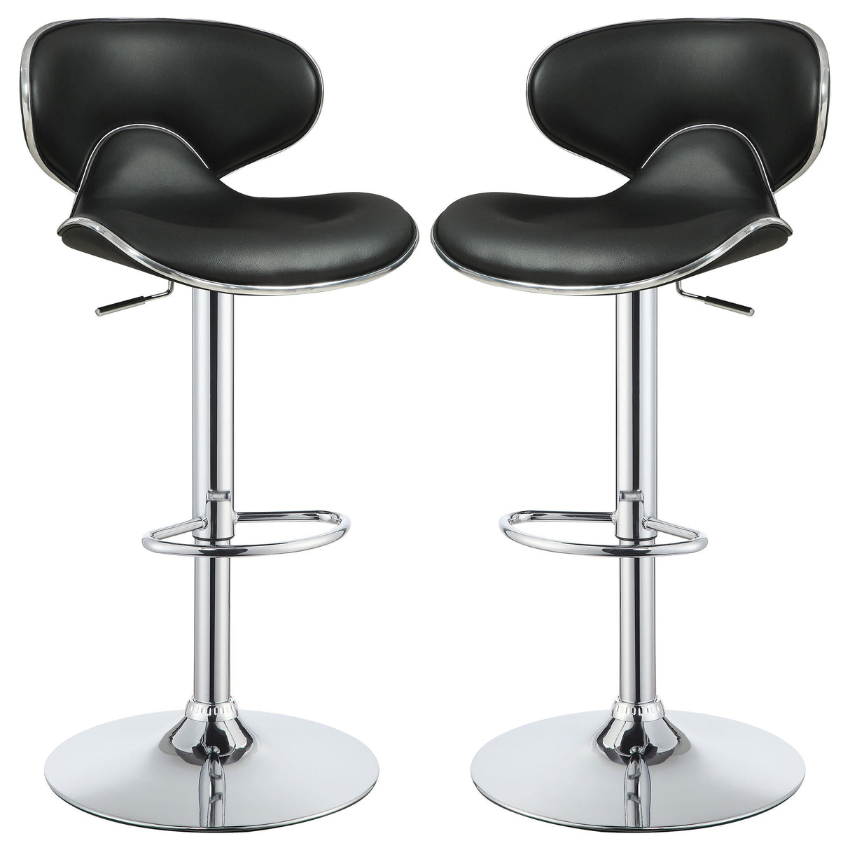 Coaster Edenton Upholstered Adjustable Bar Stool Black (Set of 2)