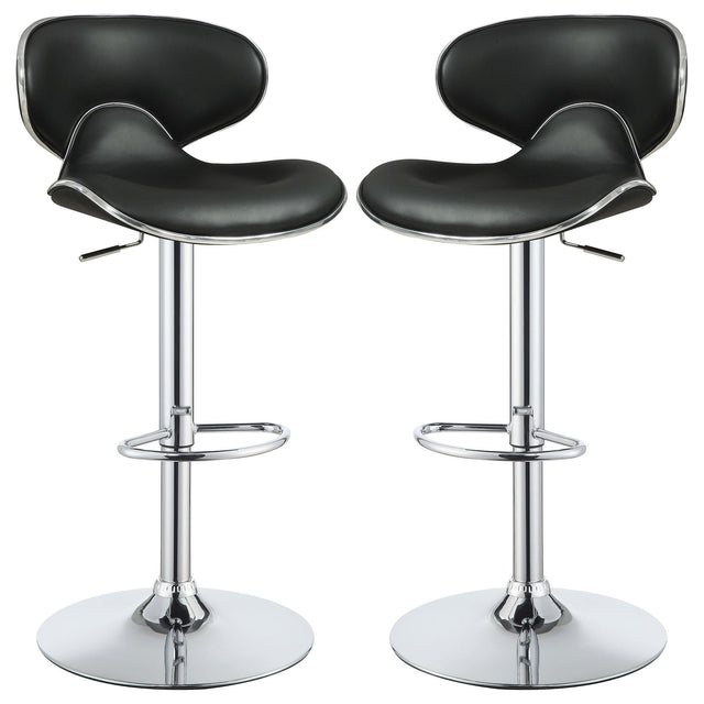 Coaster Edenton Upholstered Adjustable Bar Stool Black (Set of 2)
