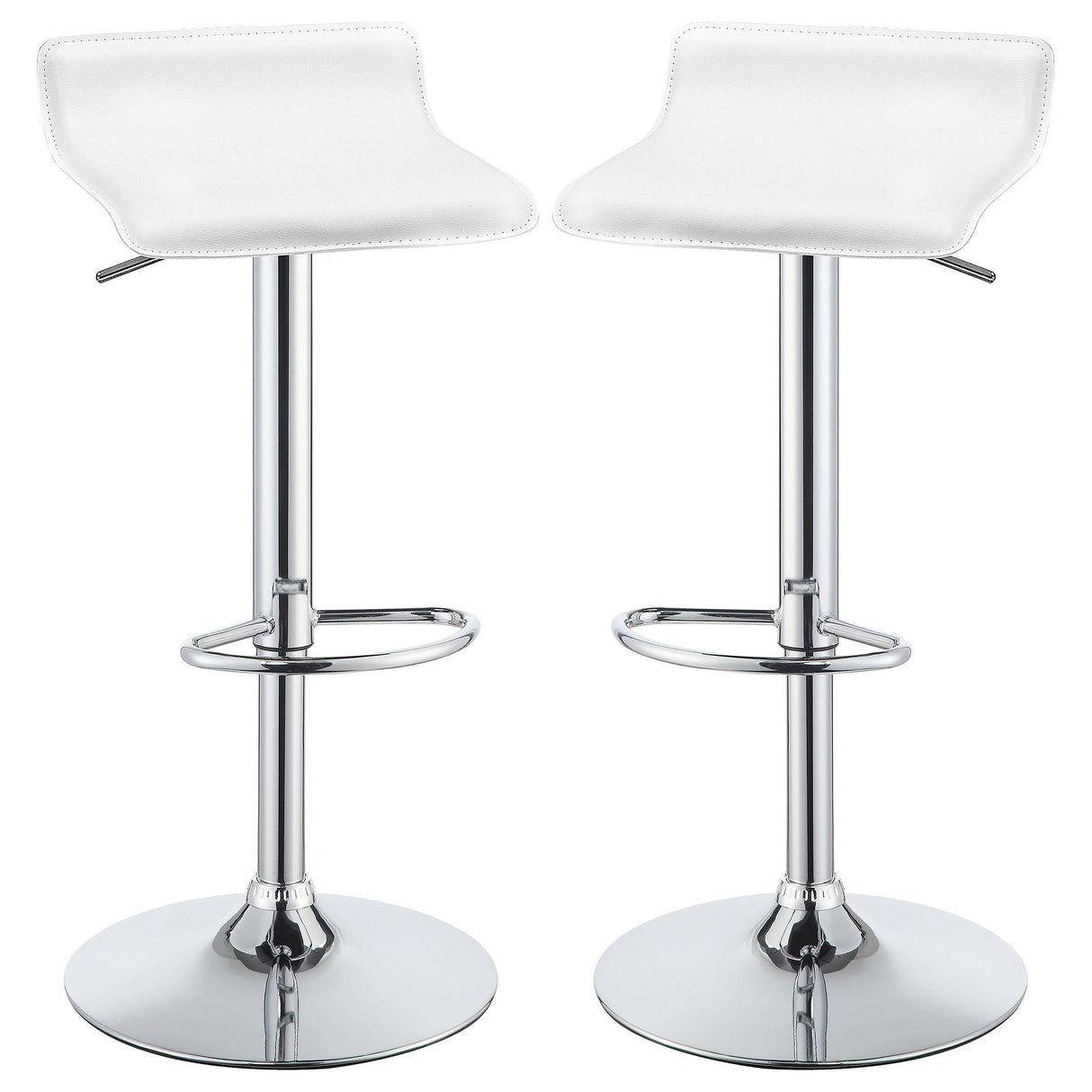 Coaster Bidwell Upholstered Adjustable Bar Stool White (Set of 2)