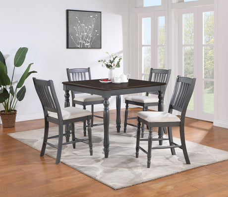 Coaster Wiley 5-piece Square Counter Height Dining Set Grey