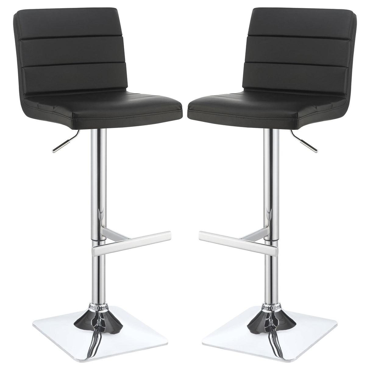Coaster Bianca Upholstered Adjustable Bar Stool Black (Set of 2)