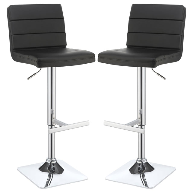 Coaster Bianca Upholstered Adjustable Bar Stool Black (Set of 2)