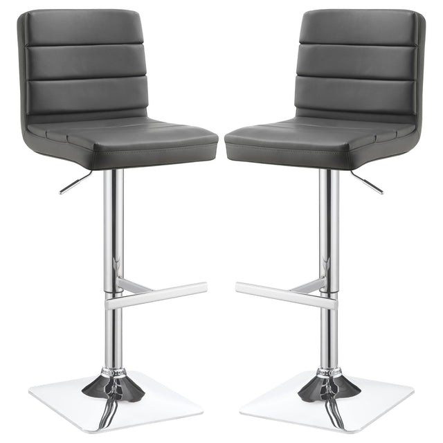 Coaster Bianca Upholstered Adjustable Bar Stool Grey (Set of 2)