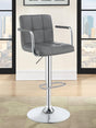 Coaster Palomar Adjustable Height Bar Stool Grey and Chrome