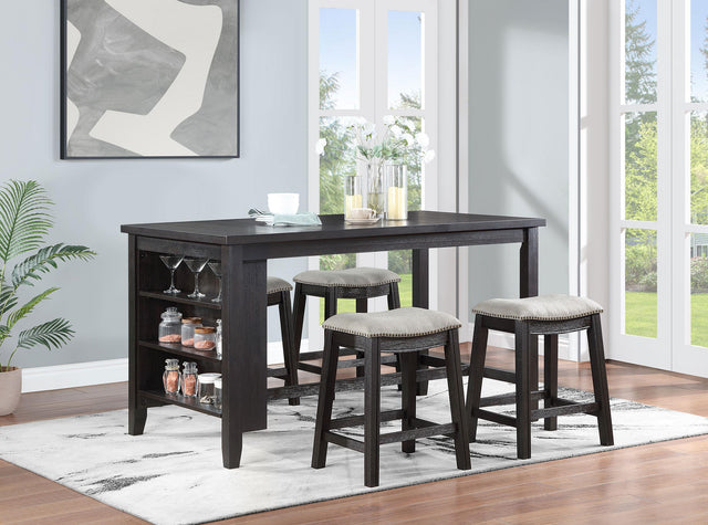 Coaster Elliston 5-piece Counter Height Dining Table Set Dark Grey