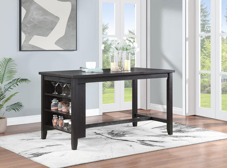 Coaster Elliston 66-inch Counter Height Dining Table Dark Grey