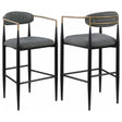 Coaster Tina Fabric Upholstered Bar Chair Dark Grey (Set of 2)