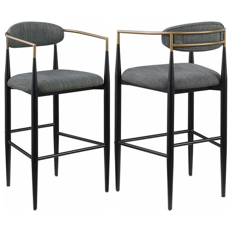 Coaster Tina Fabric Upholstered Bar Chair Dark Grey (Set of 2)