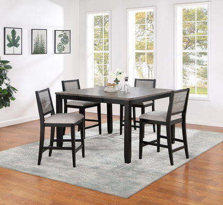 Coaster Elodie 5-piece Extension Leaf Counter Dining Set Black