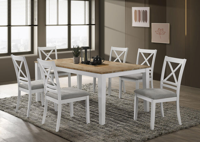 Coaster Hollis 7-piece Rectangular Dining Table Set Brown and White