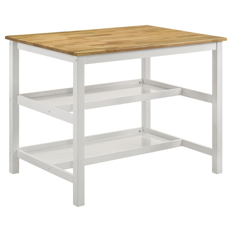 Coaster Edgeworth Kitchen Island Counter Table Brown and White