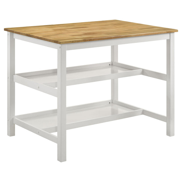 Coaster Edgeworth Kitchen Island Counter Table Brown and White