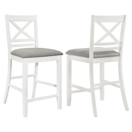 Coaster Hollis Wood Counter Chair with Cushion White (Set of 2)