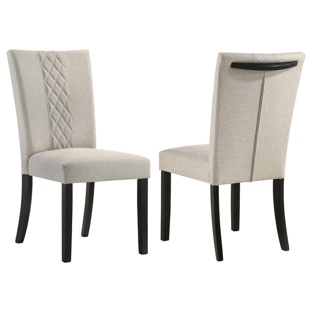 Coaster Malia Fabric Upholstered Dining Side Chair Beige (Set of 2)