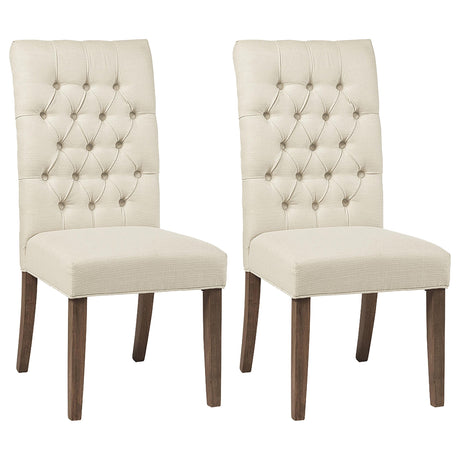 Coaster Douglas Upholstered Dining Side Chair Oatmeal (Set of 2)