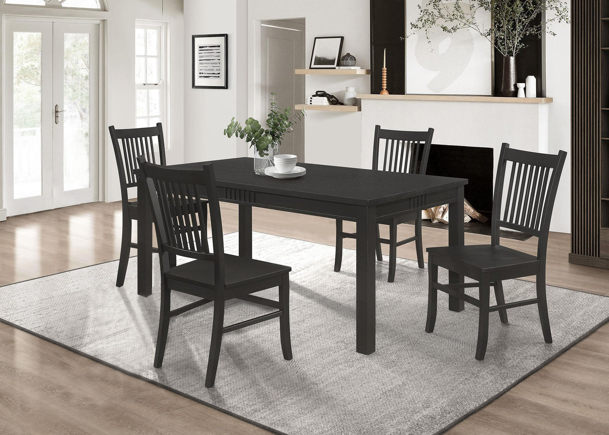 Coaster Marbrisa 5-piece Rectangular Dining Table Set Matte Black