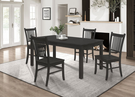 Coaster Marbrisa 5-piece Rectangular Dining Table Set Matte Black