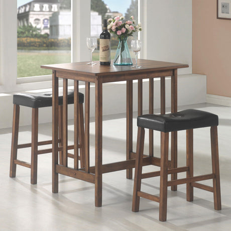 Coaster Oleander 3-piece Counter Height Dining Table Set Nut Brown