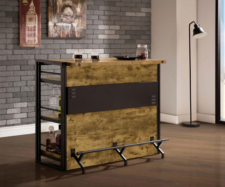 Coaster Renaldi 3-shelf Home Bar Wine Cabinet Rustic Nutmeg