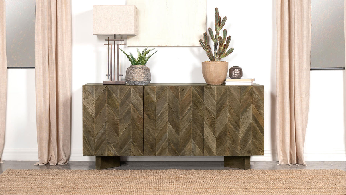 Coaster Tyler 3-door Solid Wood Sideboard Buffet Cabinet Mango Brown