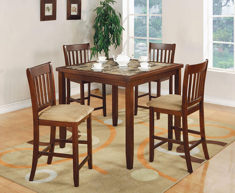 Coaster Jardin 5-piece Counter Height Dining Table Set Red Brown