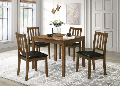 Coaster Parkwood 5-piece Square Dining Table Set Honey Brown