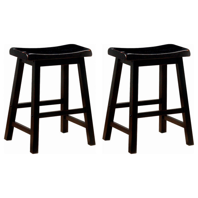 Coaster Durant Wood Backless Counter Stool Black (Set of 2)