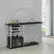 Coaster Risley 2-door Circular LED Home Bar Cabinet Dark Charcoal
