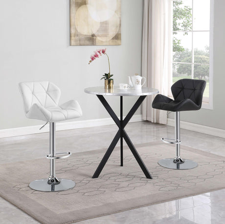 Coaster Kenzo Round 32-inch Galvanized Steel Bistro Bar Table Silver