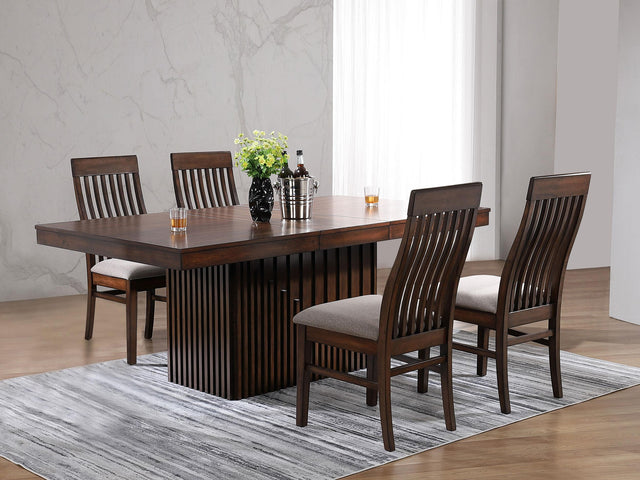Coaster Briarwood 5-piece Extension Leaf Dining Table Set Mango Oak