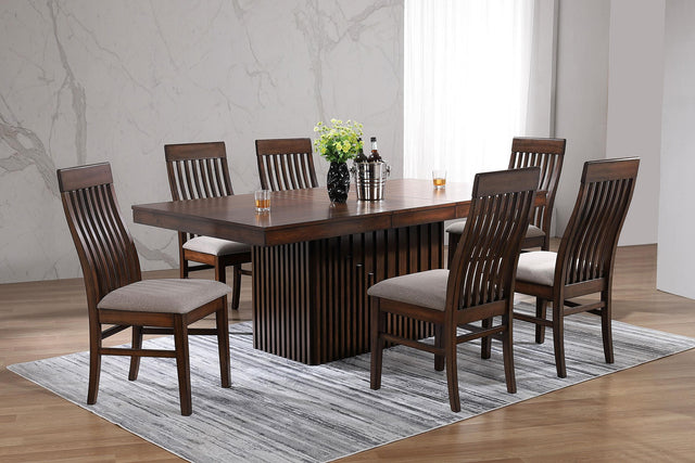 Coaster Briarwood 7-piece Extension Leaf Dining Table Set Mango Oak