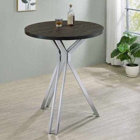 Coaster Edgerton Round 35-inch Pub Height Bistro Bar Table Dark Oak