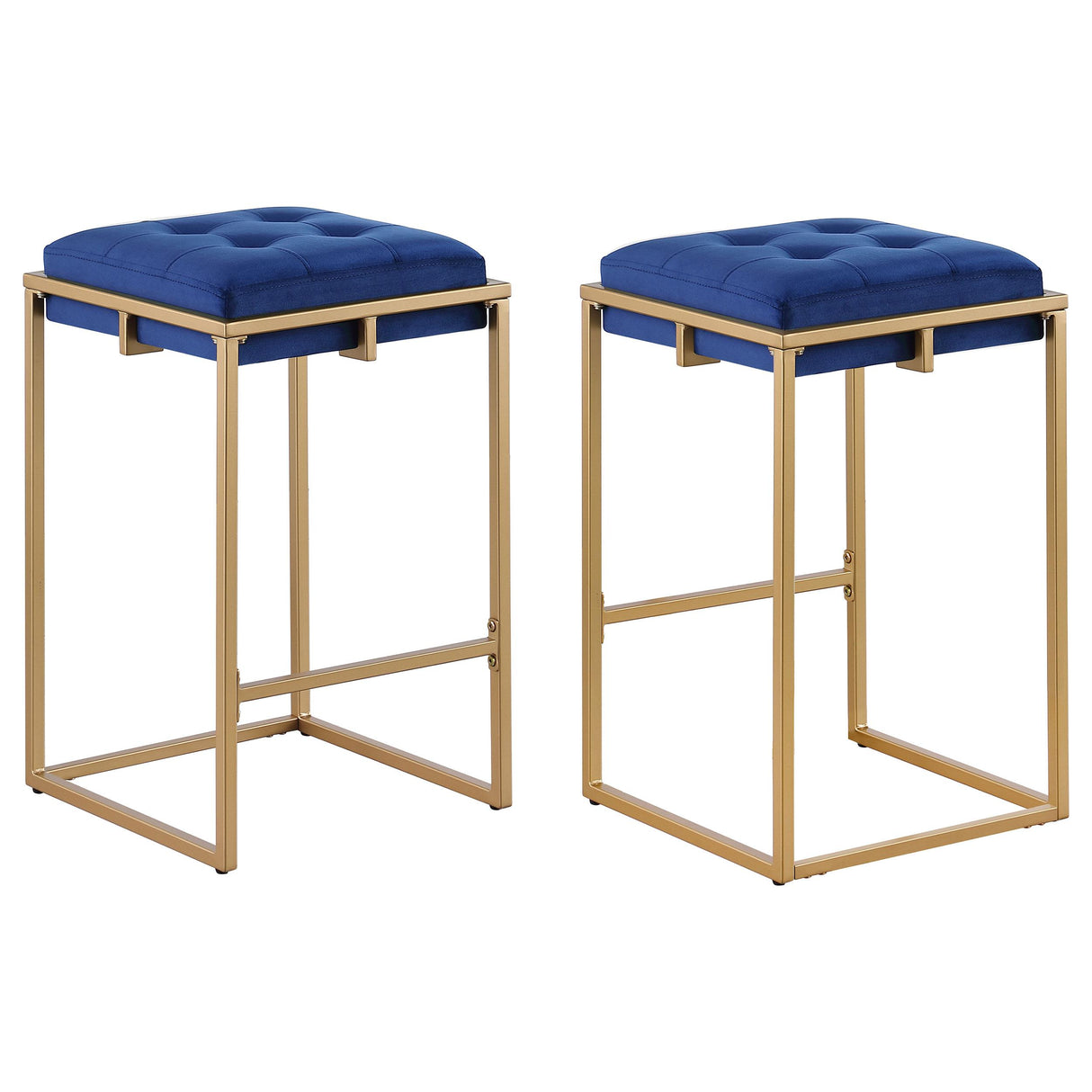 Coaster Nadia Upholstered Backless Counter Stool Blue (Set of 2)